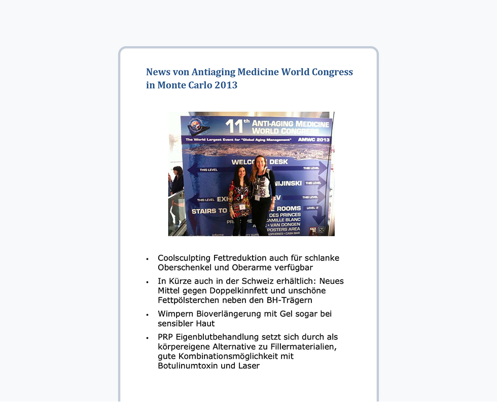 News von Antiaging Medicine World Congress in Monte Carlo 2013