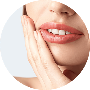 Nahaufnahme Gepflegter Lippen Mit Sanfter Berührung