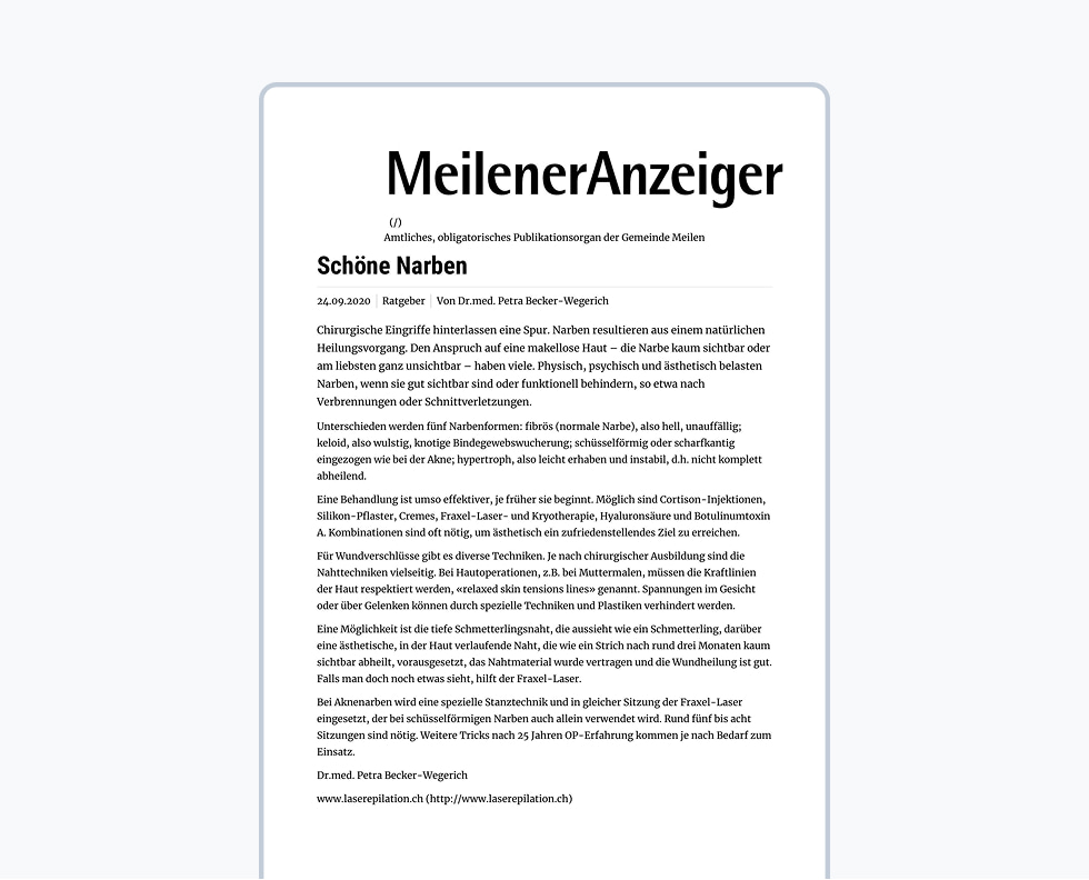 Schöne Narben – Meilener Anzeiger